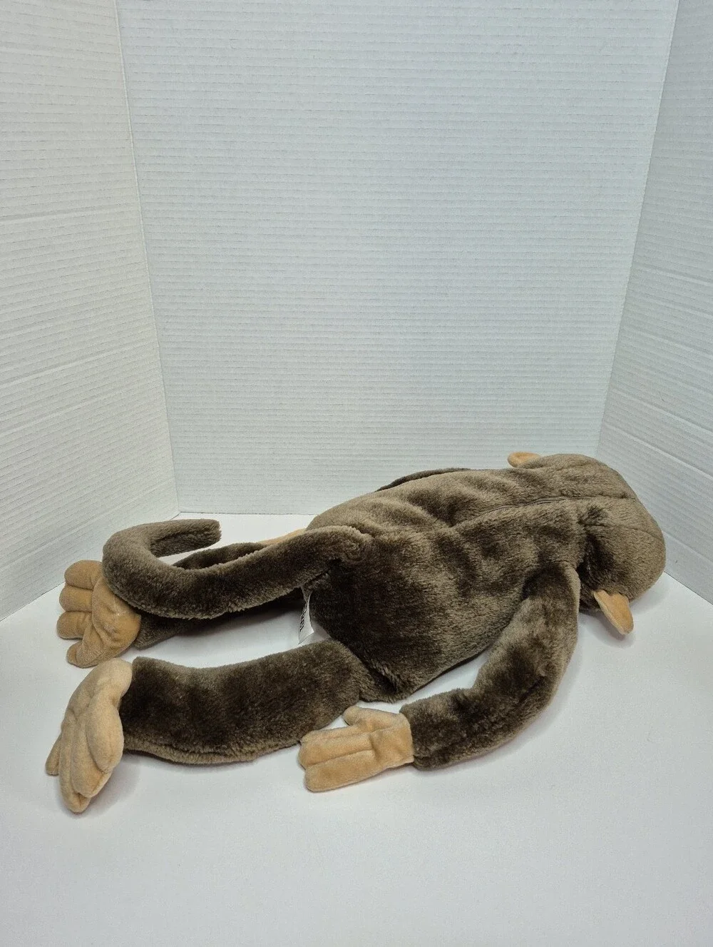 Monkey Stuffed Animal Puppet with Zipper Pouch
